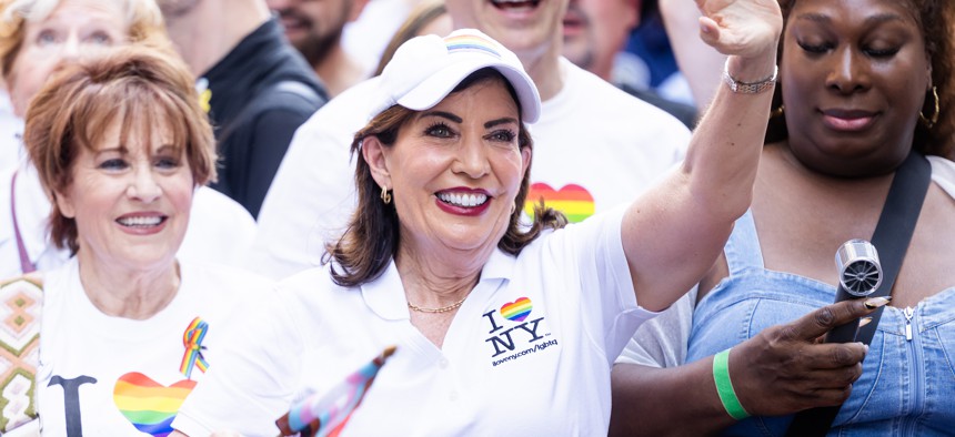 Gov. Kathy Hochul has touted support for the LGBTQ+ community, but her FY 2027 budget didn’t include any new funding for trans healthcare.