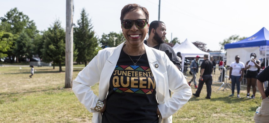Adrienne Adams, Juneteenth Queen, celebrated at the Queens Community Festival in 2023.