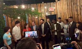 New York City Mayor Zohran Mamdani and Public Advocate Jumaane Williams joined victorious congressional candidate Brad Lander on election night.