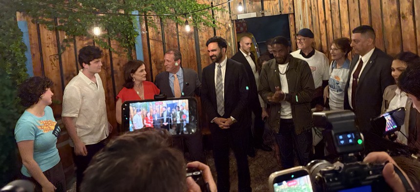 New York City Mayor Zohran Mamdani and Public Advocate Jumaane Williams joined victorious congressional candidate Brad Lander on election night.