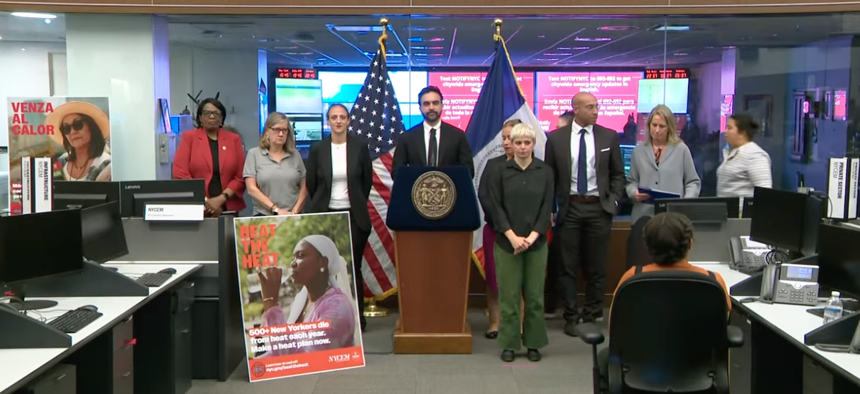 The mayor held an emergency briefing ahead of a major heatwave.