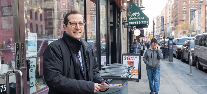 Assembly Member Micah Lasher is sticking by consultant Morris Katz, who worked on his successful congressional primary campaign.
