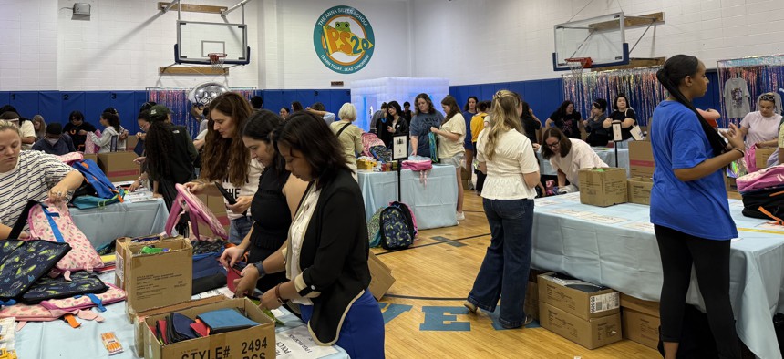 Look what she made them do: Swifties packed backpacks with New York Cares on July 30, 2026.