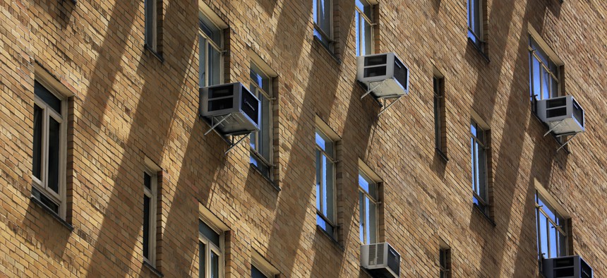 Apartment air conditioners in Manhattan are getting good use this summer.