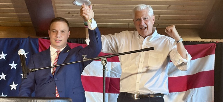 Congressional candidate Anthony Constantino and Republican gubernatorial nominee Bruce Blakeman appeared together in Fulton County on Sunday.