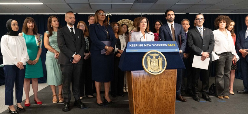 Gov. Kathy Hochul announced $7.25 million to backfill a lapse in federal funding for legal assistance for immigrant children. 