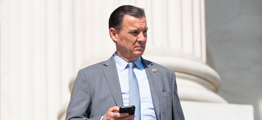 Rep. Tom Suozzi walks down the House steps after a vote in the U.S. Capitol on April 23, 2026.