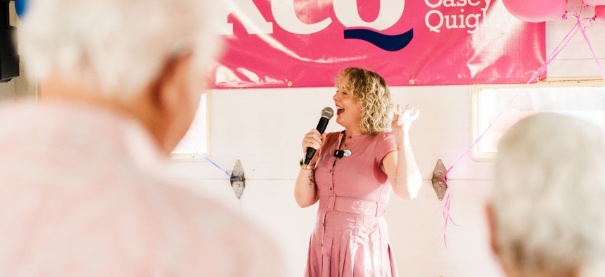 Kathryn Casey Quigley has her sights set on ousting Rich Schaffer as chair of the Suffolk County Democratic Party. 