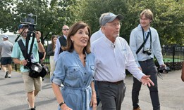 Gov. Kathy Hochul tours the Great New York State Fair with state Department of Agriculture and Markets Commissioner Richard Ball. 