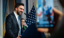 Mayor Zohran Mamdani hosts a press conference for “new media” in January 2026.
