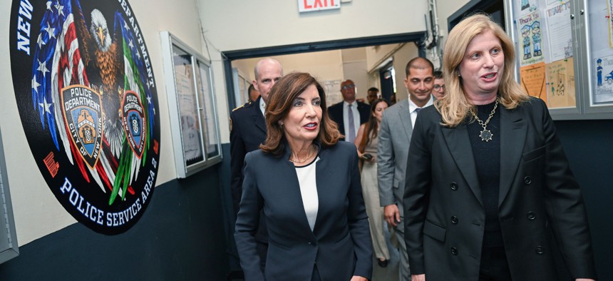 Gov. Kathy Hochul met with New York City Police Department Commissioner Jessica Tisch on Aug. 18. It wasn’t on the governor’s public schedule.