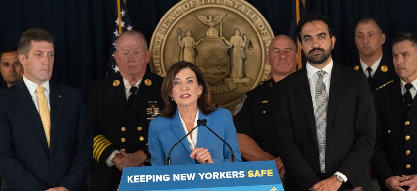 Gov. Kathy Hochul and New York City Mayor Zohran Mamdani called on the federal government to release $87 million in counterterrorism funding.