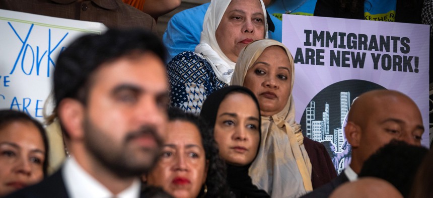 Mayor Zohran Mamdani announced New York City’s filing of a lawsuit challenging the federal government’s new public charge rule on Sept. 14, 2026.
