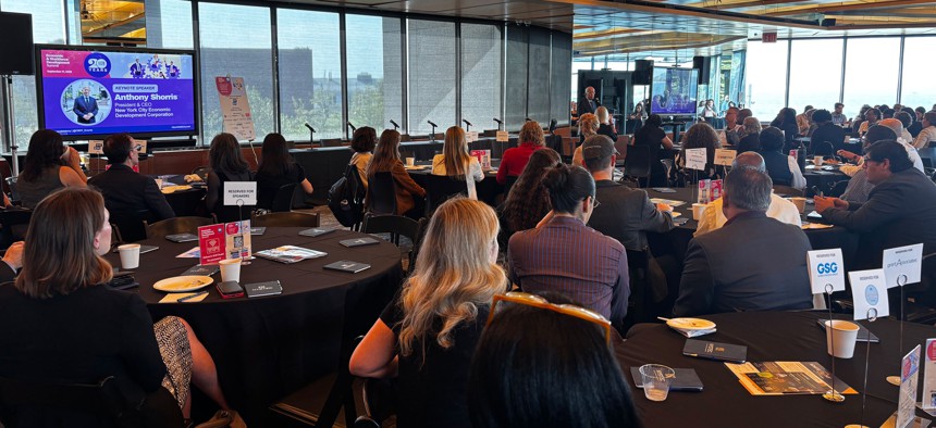 NYC EDC President Tony Shorris filled the room at the Museum of Jewish Heritage in lower Manhattan on Sept. 17, 2026.