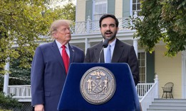 There was an extremely cordial atmosphere in the backyard of Gracie Mansion