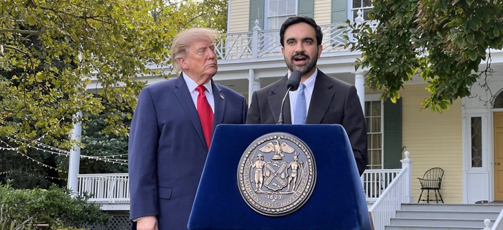 There was an extremely cordial atmosphere in the backyard of Gracie Mansion
