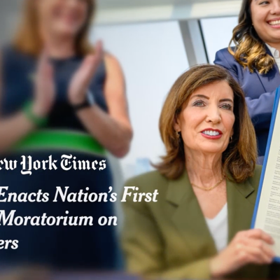 Hochul runs on halting data centers in new ad