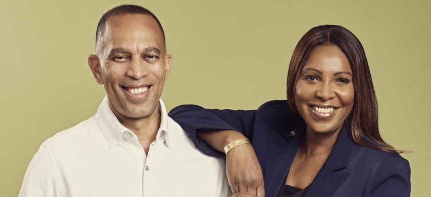 House Minority Leader Hakeem Jeffries and state Attorney General Letitia James talk about their ascent up the political ranks.