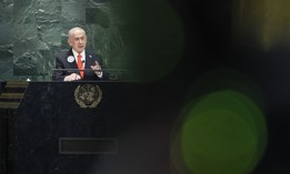 Israeli Prime Minister Benjamin Netanyahu speaks at the U.N. General Assembly on Sept. 26, 2025.