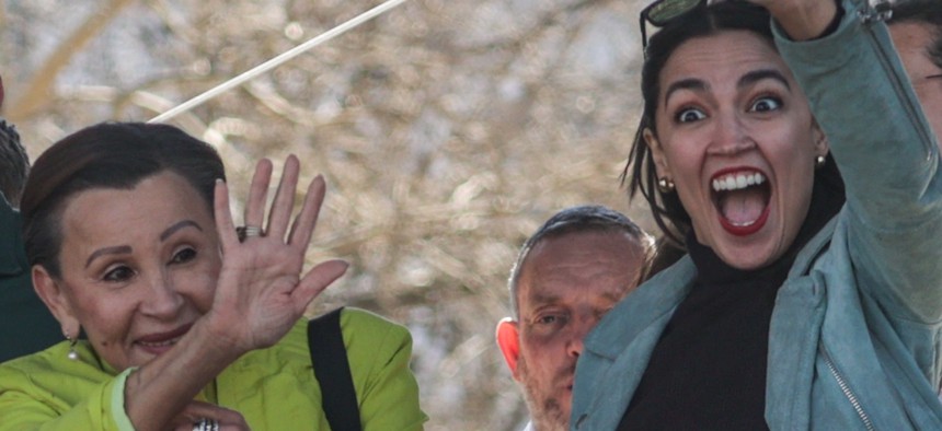 Reps. Nydia Velázquez and Alexandria Ocasio-Cortez in 2024