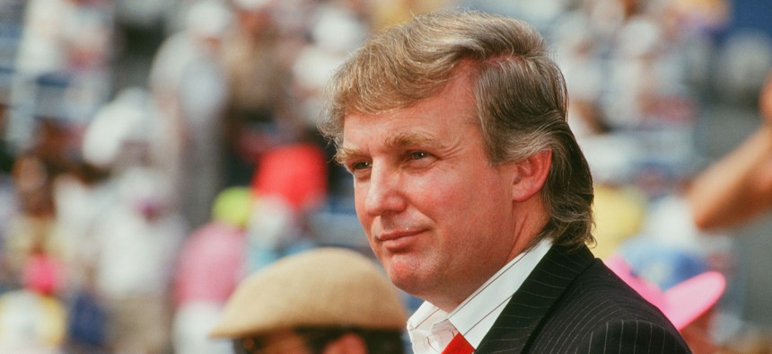 Donald Trump attends the U.S. Open in New York City in 1991.