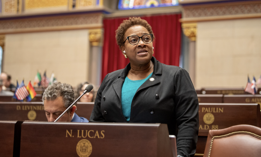 Assembly Member Nikki Lucas could be the next leader of the Brooklyn Dems - if the court doesn't intervene.