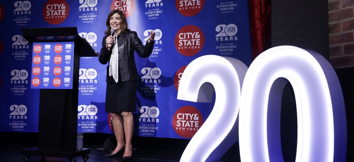 Gov. Kathy Hochul feted City & State for holding the powerful accountable – including her – for 20 years.