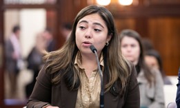 State Sen. Kristen Gonzalez testified at the New York City Council’s Committee of the Whole meeting on Oct. 5 to discuss the threat of artificial intelligence.