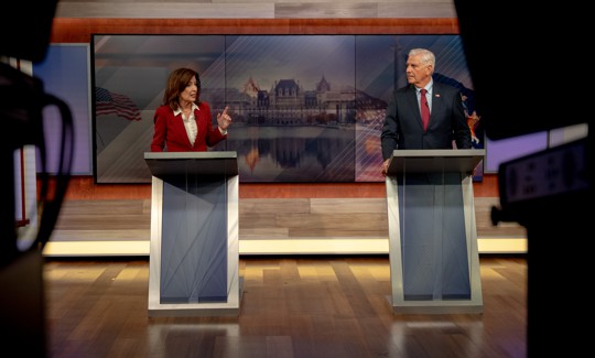 Gov. Kathy Hochul and Nassau County Executive Bruce Blakeman faced off in the sole gubernatorial debate on Oct. 13.