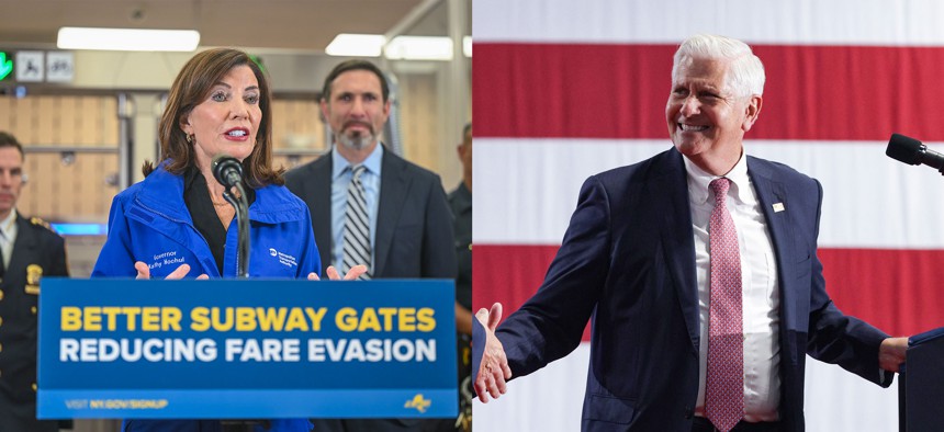 Gov. Kathy Hochul and Nassau County Executive Bruce Blakeman will hit the debate stage on Tuesday night. 