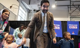 New York City Mayor Zohran Mamdani at separate a childcare announcement in October 2026.