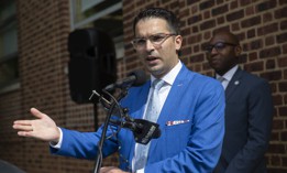 Then-New York City Council Member Eric Ulrich, announces renovations at Woodhaven Library on September 22, 2021.