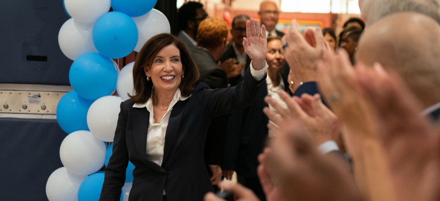 The latest Quinnipiac University poll put Gov. Kathy Hochul up 14 points above Republican gubernatorial nominee Bruce Blakeman.