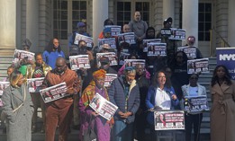 Linda Tigani and supporters rallied at New York City Hall on Oct. 28, 2026.
