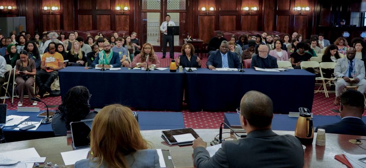 New York City Council leaders question officials from the Office of Community Safety. 